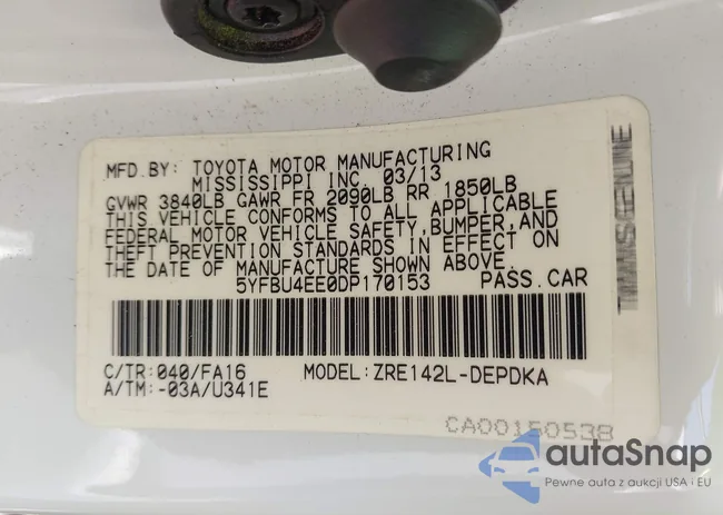 5YFBU4EE0DP170153: 42441093