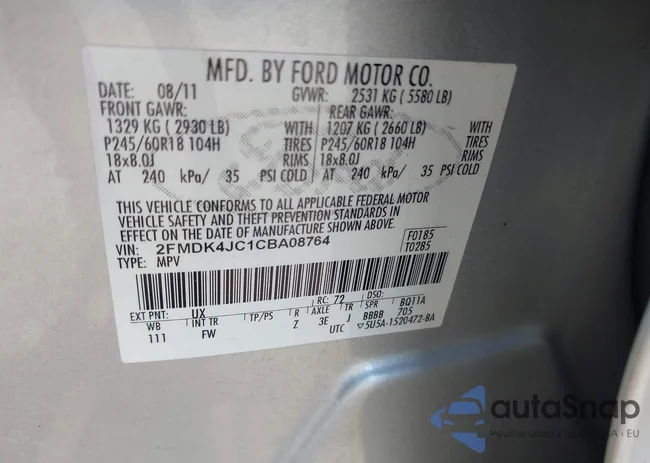 2FMDK4JC1CBA08764: 42441229