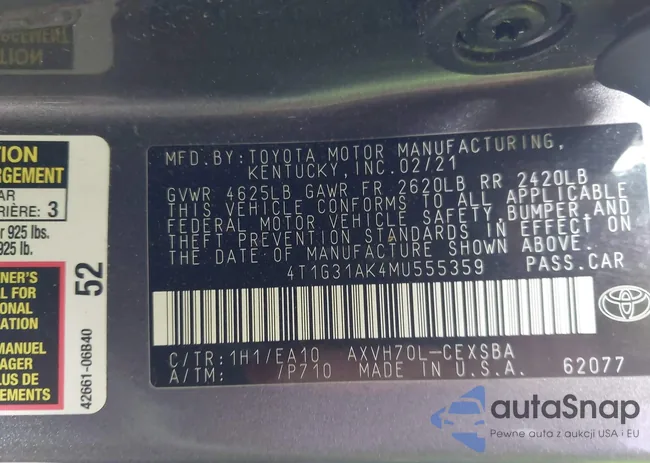 4T1G31AK4MU555359: 42441364