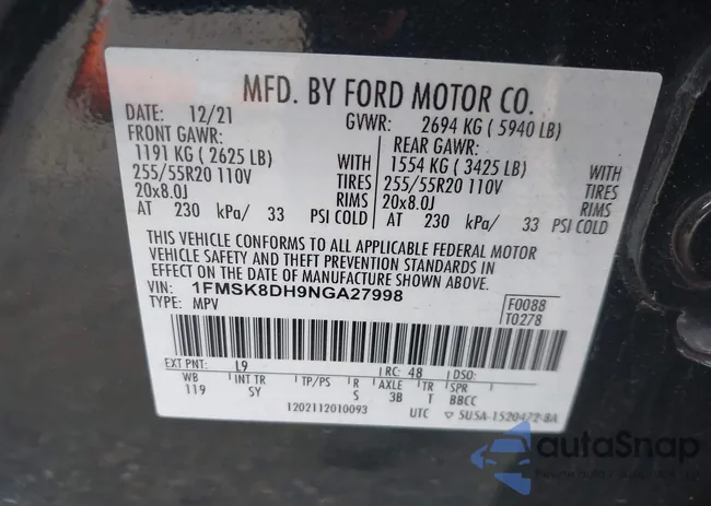 1FMSK8DH9NGA27998: 42440393