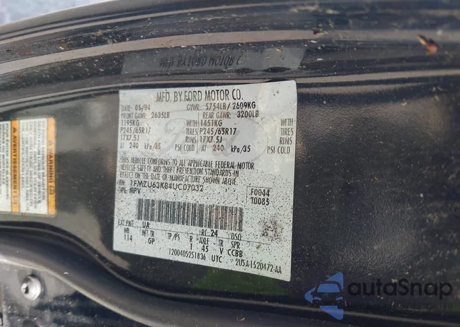 1FMZU63K84UC07032: 42440419