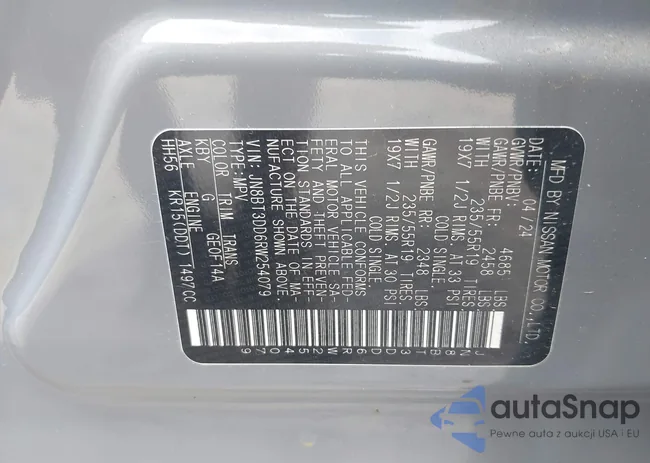 JN8BT3DD6RW254079: 42440459