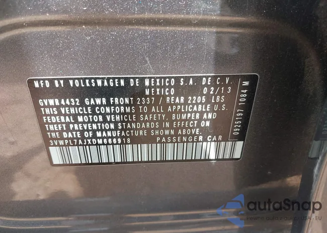 3VWPL7AJXDM666918: 42440688