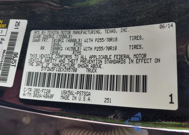 5TFDW5F12EX395780: 42440719