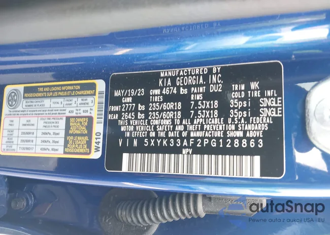 5XYK33AF2PG128863: 42442019