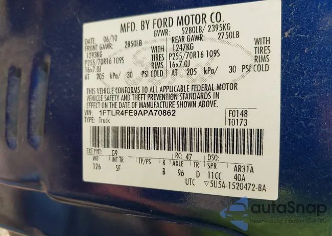 1FTLR4FE9APA70862: 42442229