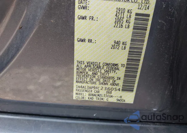 1N4AL3AP9FC236054: 42442314