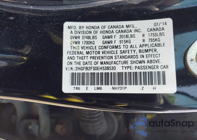 2HGFB2F50EH538530: 42441488