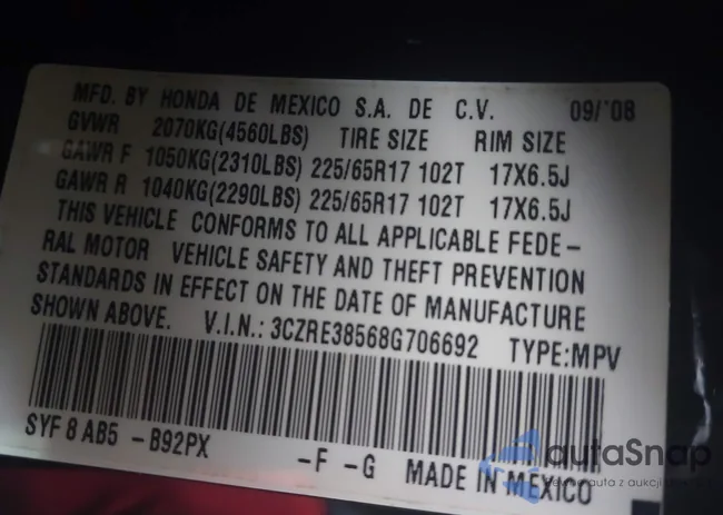 3CZRE38568G706692: 42442953