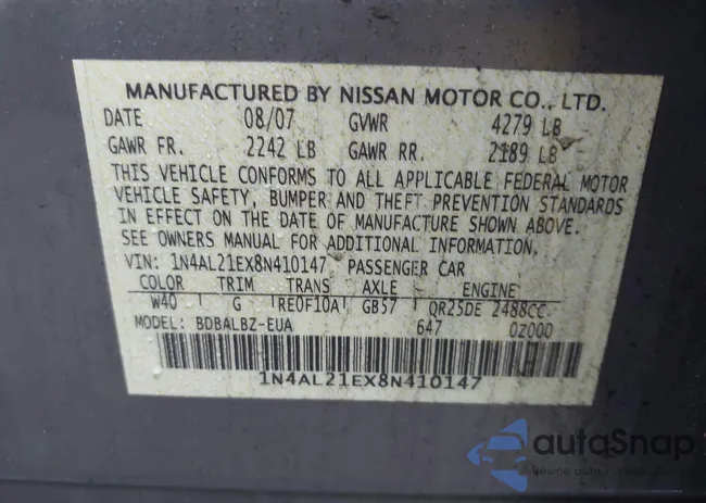 1N4AL21EX8N410147: 42442997