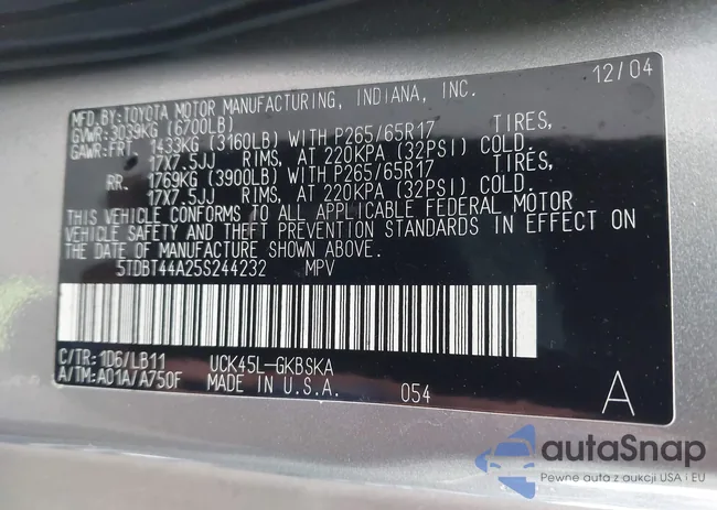 5TDBT44A25S244232: 42443079