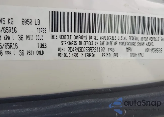 2D4RN3DG5BR731102: 42443323