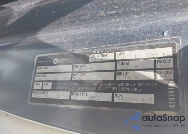 1B7GN14XXJS709246: 42442656