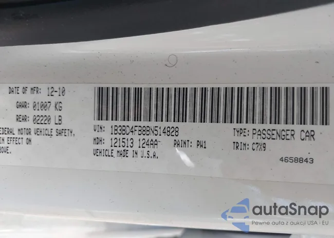 1B3BD4FB8BN514828: 42443887