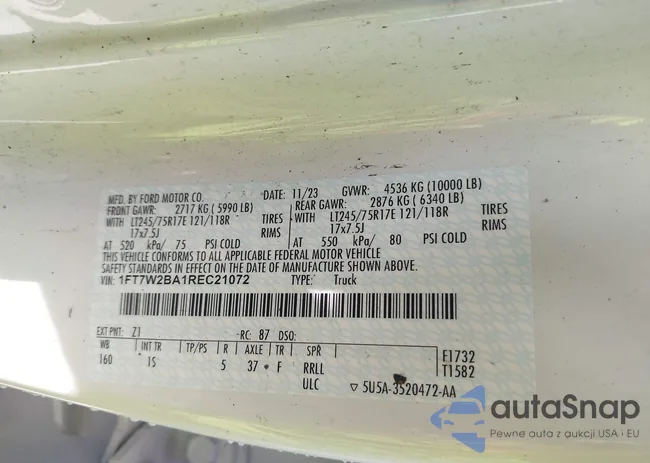 1FT7W2BA1REC21072: 42444059