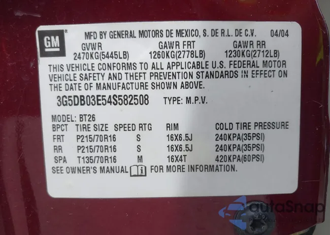 3G5DB03E54S582508: 42443553