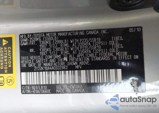 2T2ZK1BA4AC032983: 42443559