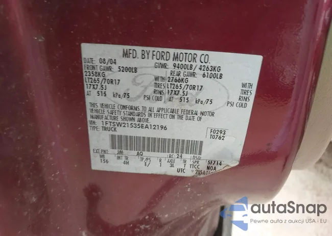 1FTSW21535EA12196: 42443579