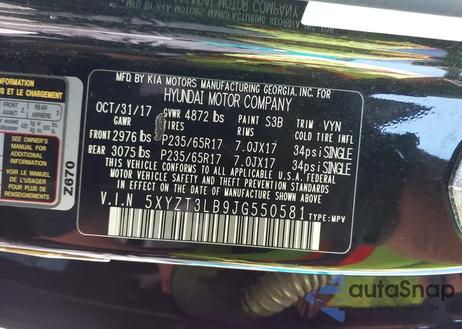 5XYZT3LB9JG550581: 42443597