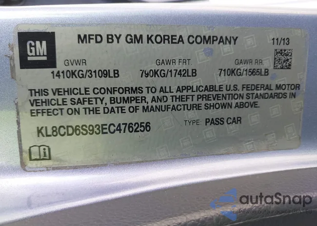 KL8CD6S93EC476256: 42445241