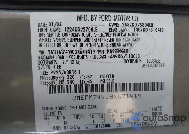 2MEFM74W03X671419: 42445279