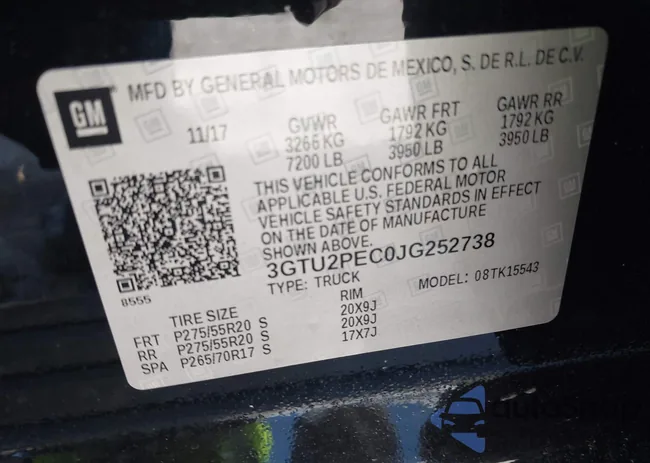 3GTU2PEC0JG252738: 42445303