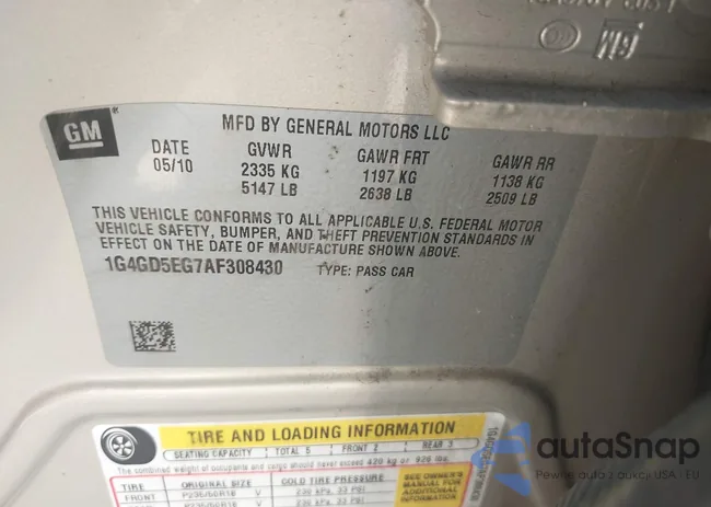 1G4GD5EG7AF308430: 42445323