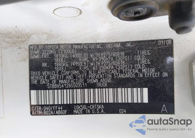 5TBBV54128S503511: 42445328