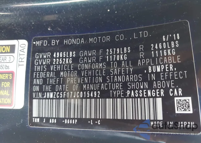 JHMZC5F17JC015492: 42444657