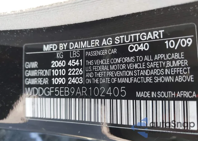 WDDGF5EB9AR102405: 42444753