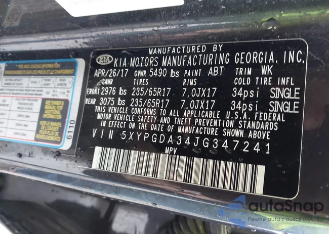 5XYPGDA34JG347241: 42445741