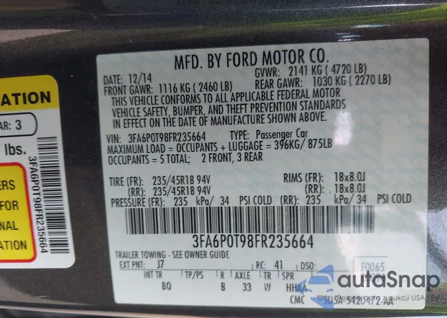 3FA6P0T98FR235664: 42445899