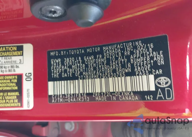 2T1BURHE7GC620765: 42446019