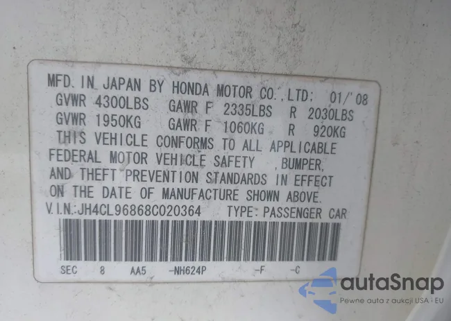 JH4CL96868C020364: 42446184