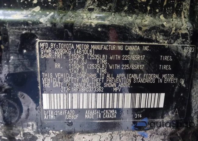 2T3P1RFV8PC373362: 42445385