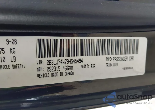 2B3LJ74W79H545494: 42446762