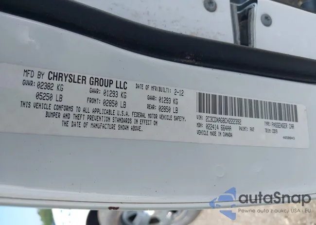 2C3CDXAG8CH222392: 42446786