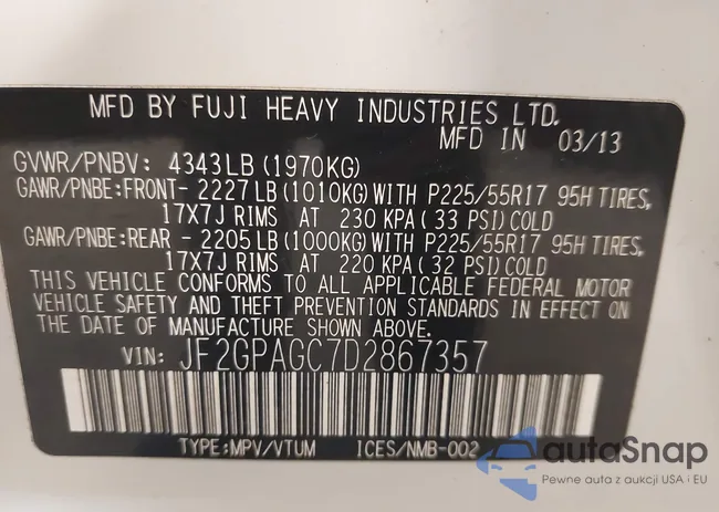 JF2GPAGC7D2867357: 42446862