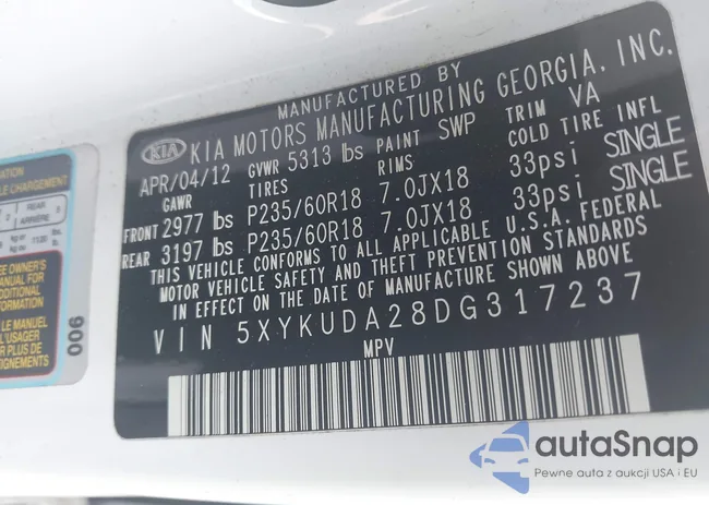 5XYKUDA28DG317237: 42447007