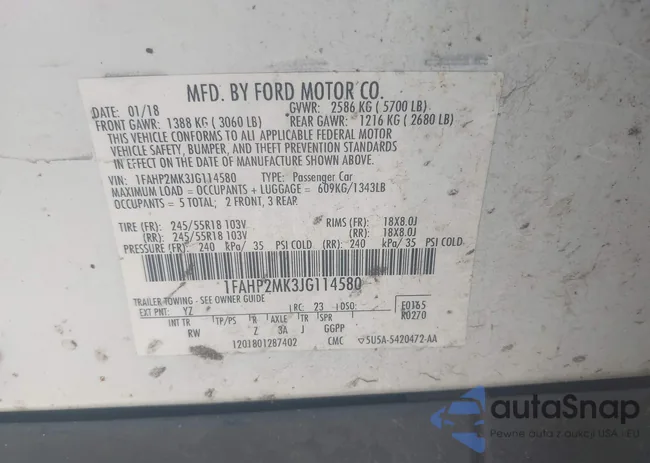 1FAHP2MK3JG114580: 42447088