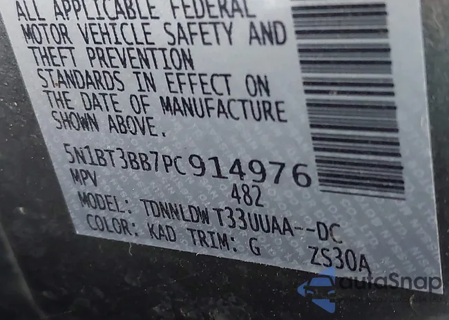 5N1BT3BB7PC914976: 42447201