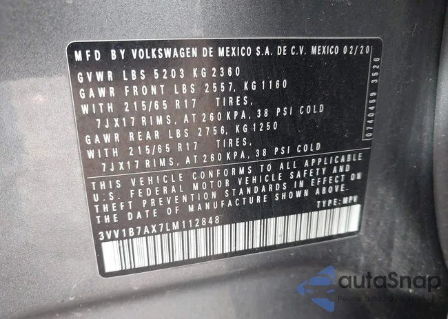 3VV1B7AX7LM112848: 42447295