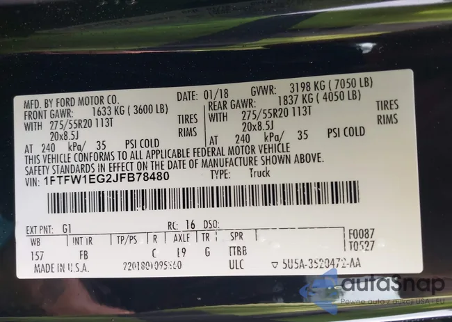 1FTFW1EG2JFB78480: 42447333