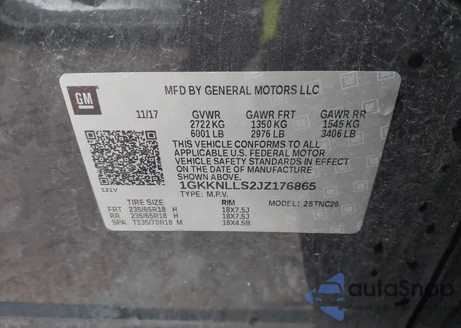 1GKKNLLS2JZ176865: 42447337