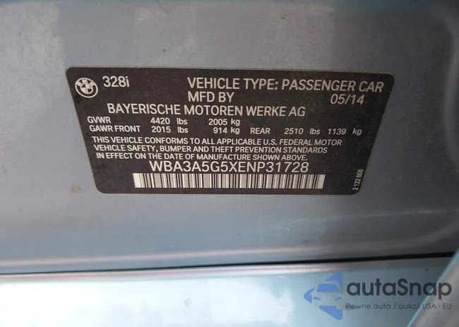 WBA3A5G5XENP31728: 42446341