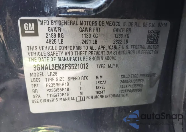 3GNAL3EK2FS521012: 42446519