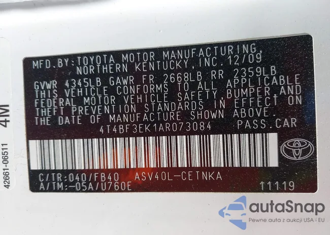 4T4BF3EK1AR073084: 42446653