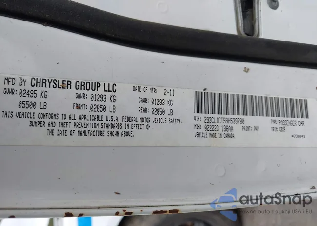 2B3CL1CT5BH539780: 42446664