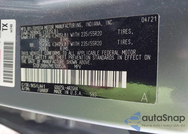 5TDFZRBH7MS109534: 42446705