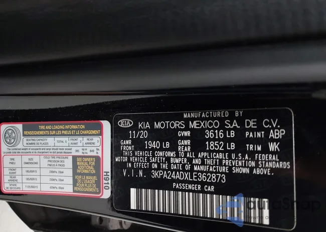 3KPA24ADXLE362873: 42447757